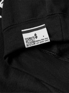 FLAGSTUFF - Printed Fleece-Back Cotton-Blend Jersey Hoodie - Black