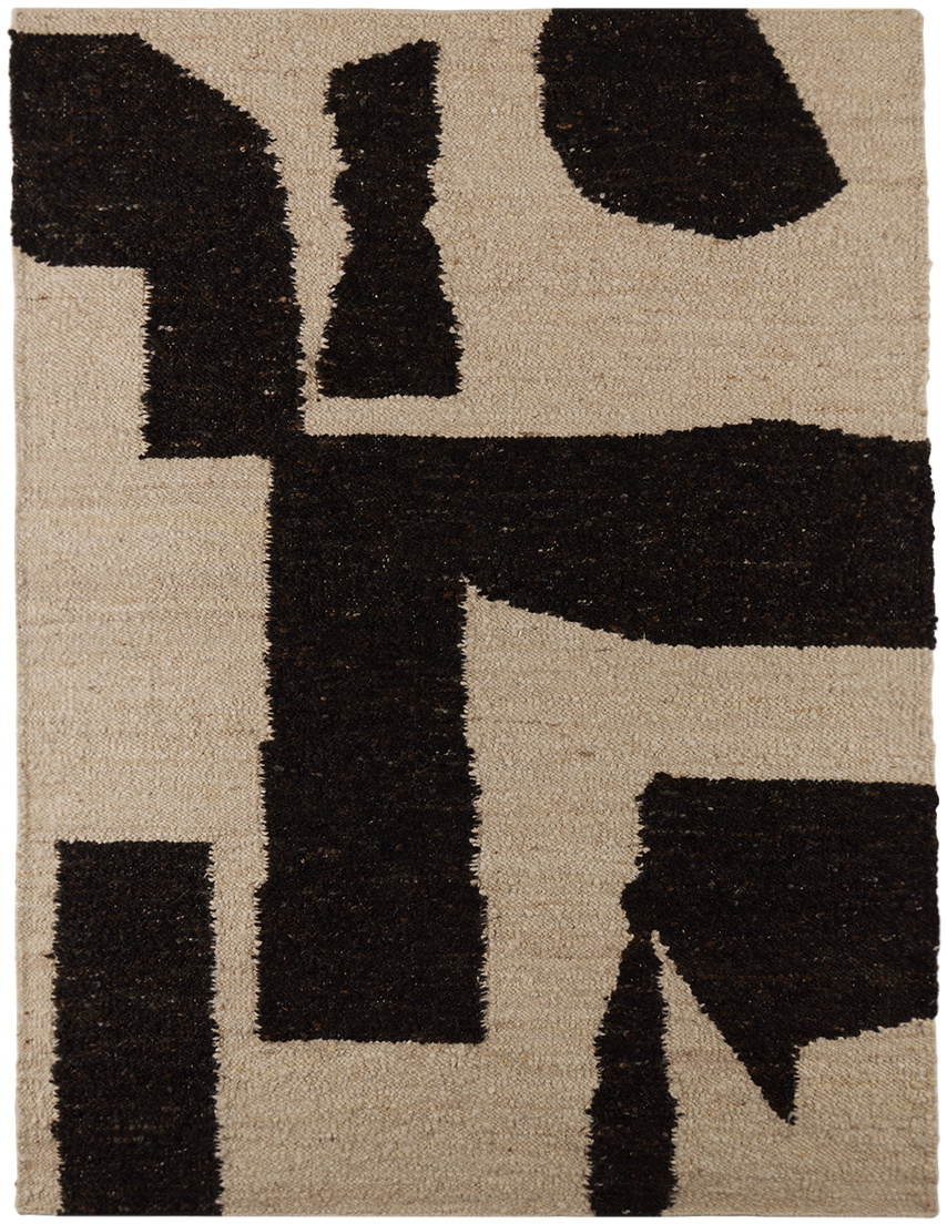ferm LIVING Off-White & Brown Piece Rug