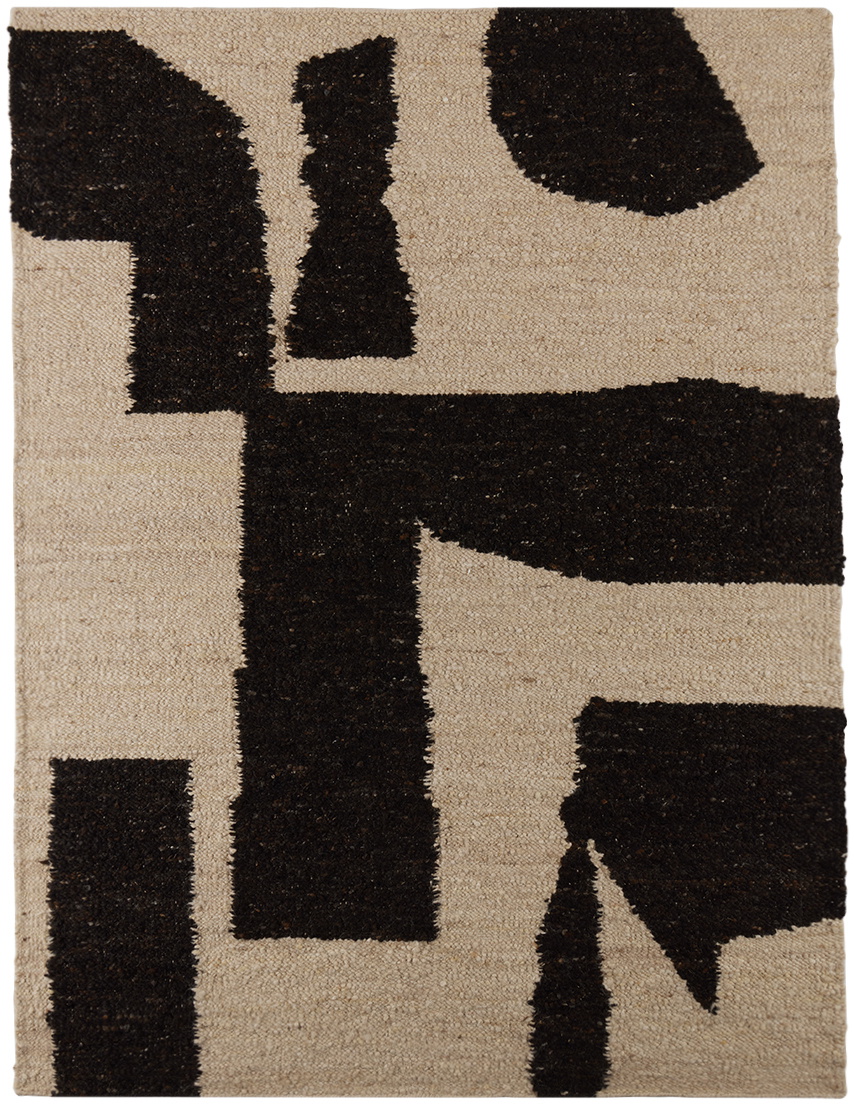 ferm LIVING OffWhite & Brown Piece Rug ferm LIVING