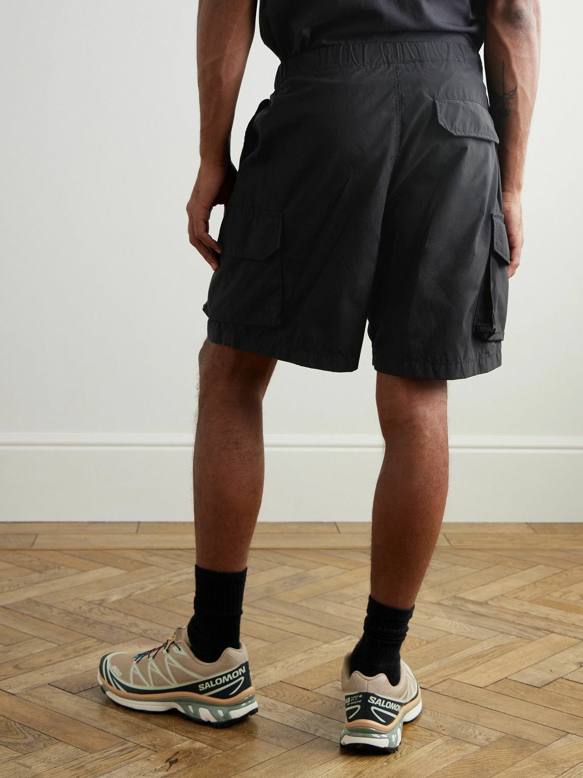 FrizmWORKS - Nyco Straight-Leg Nylon and Cotton-Blend Cargo Shorts - Black