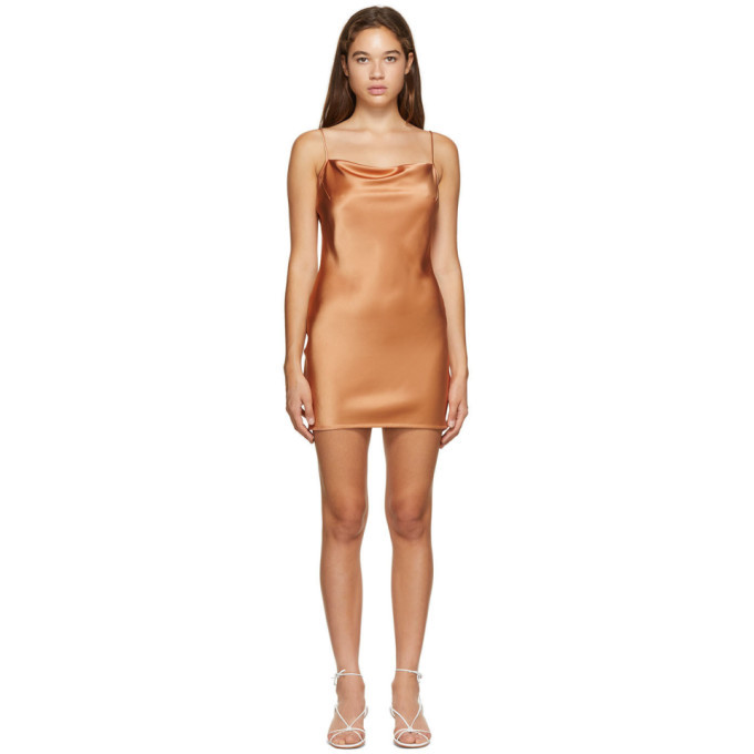 nanushka orange dress Sayan - Draped Slip Satin Midi Dress
