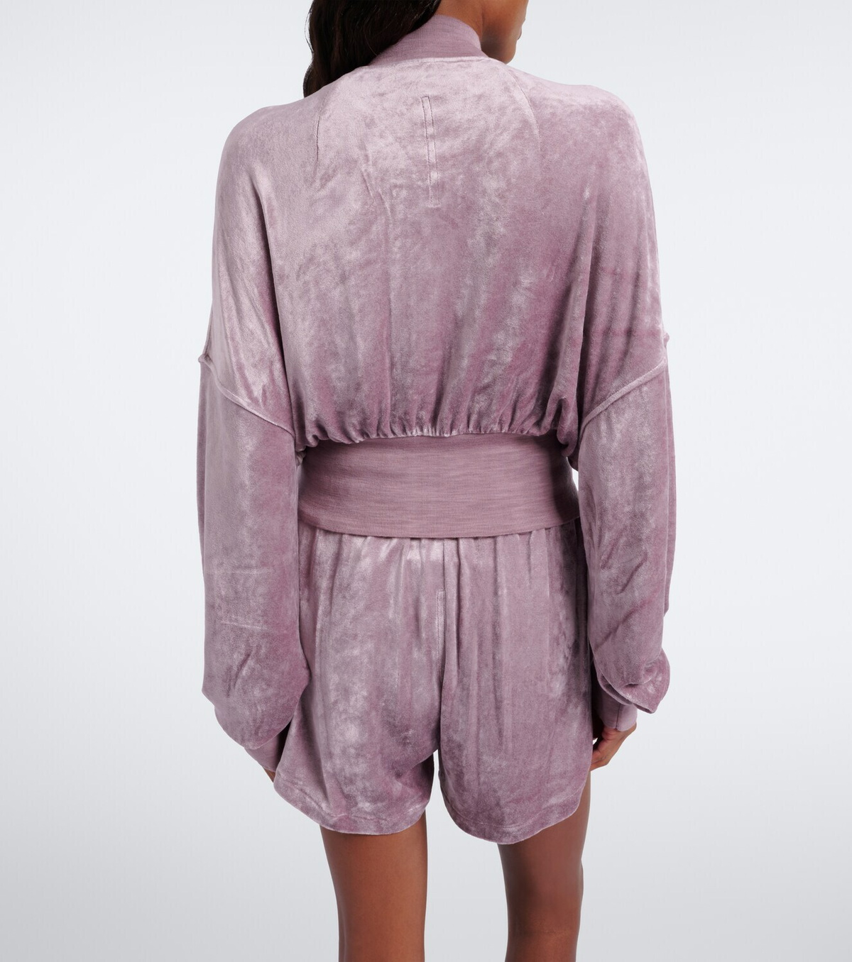 Rick Owens Flight velvet jersey bomber jacket