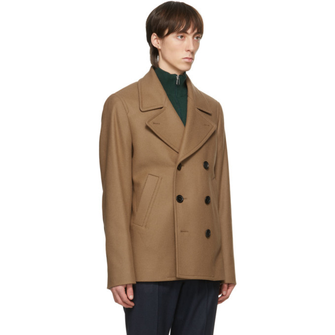 PS by Paul Smith Tan Car Peacoat PS by Paul Smith