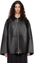 Teurn Studios SSENSE Exclusive Black Bonded Leather Jacket