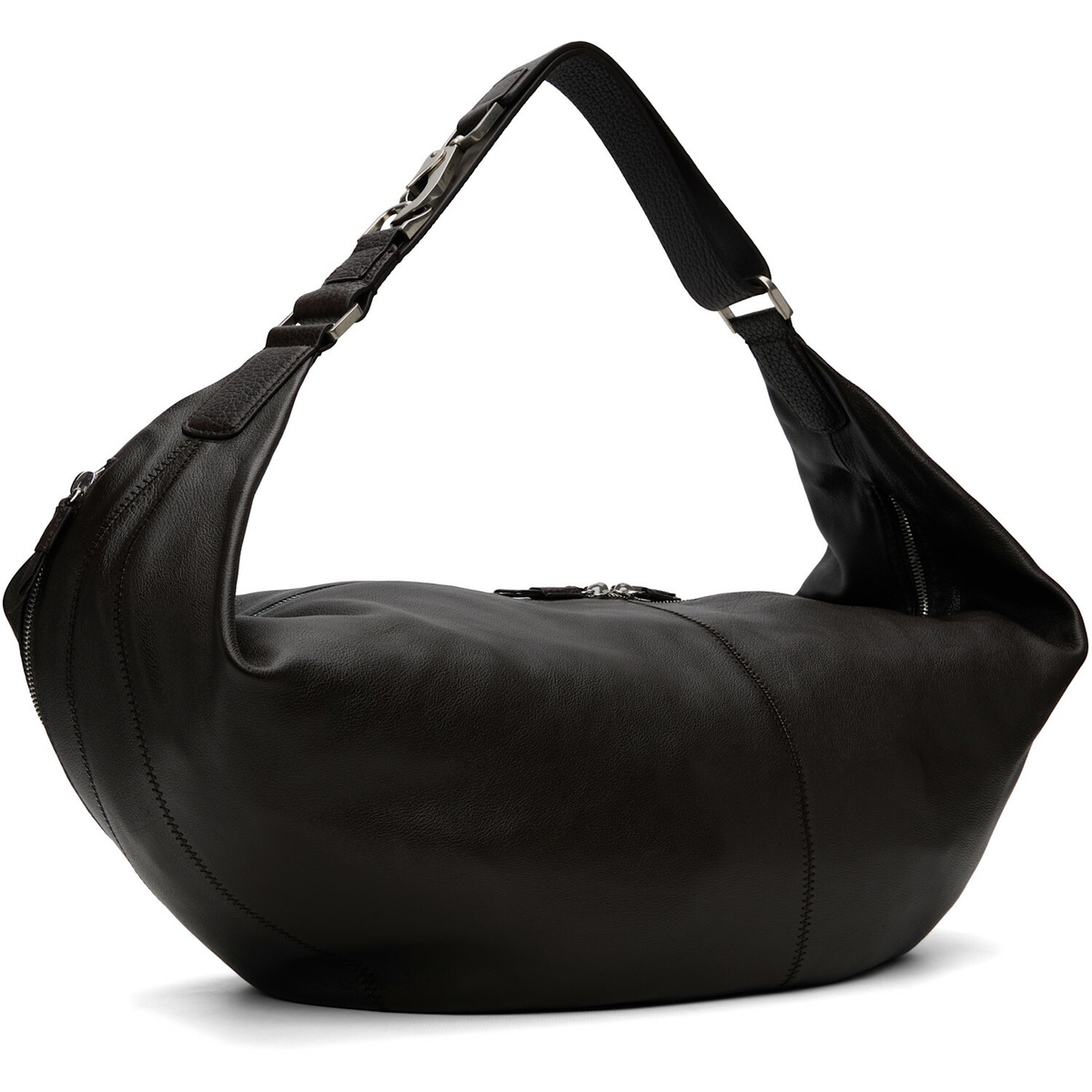 LEMAIRE Brown Large Quiver Clip Leather Bag