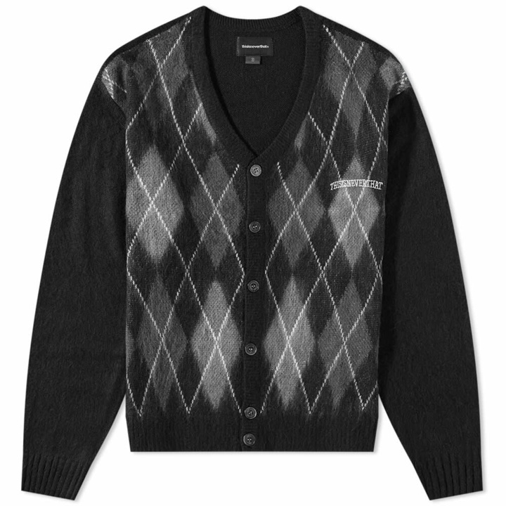 Photo: thisisneverthat Men's Argyle Cardigan in Black