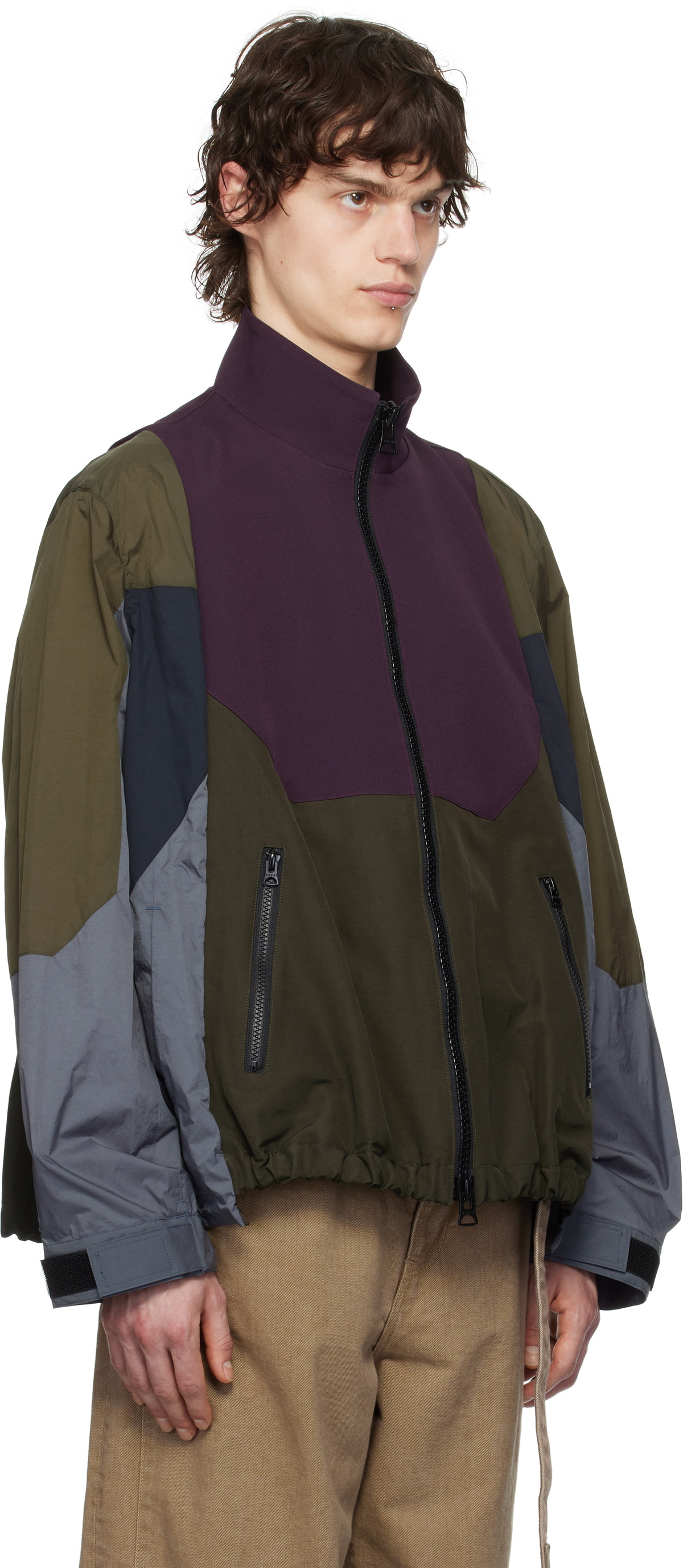 sacai Multicolor Matelasse Twill Mix Bomber Jacket Sacai