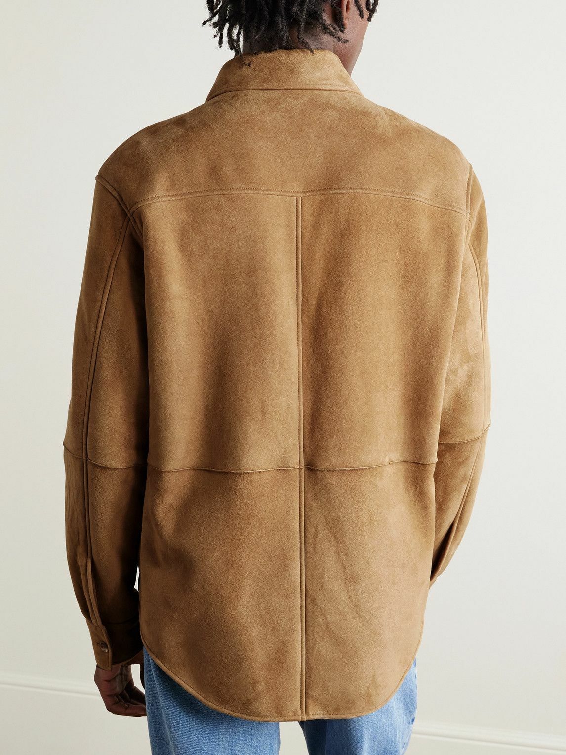 The Row - Bento Panelled Shearling Shirt Jacket - Neutrals