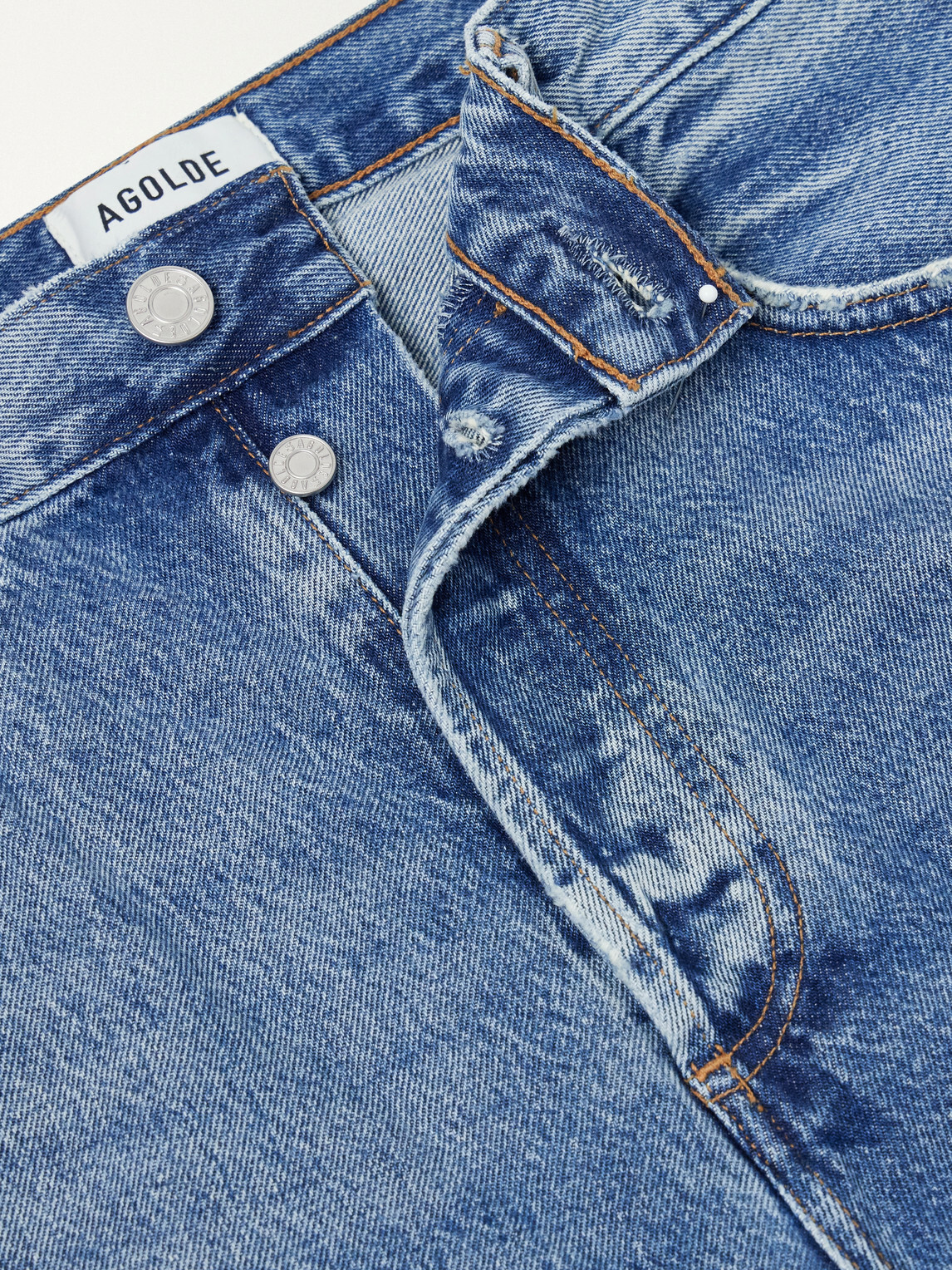 AGOLDE - Magnus Straight-Leg Distressed Organic Cotton Jeans - Blue