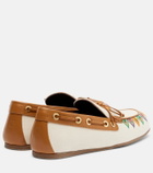Etro Embroidered canvas boat shoes