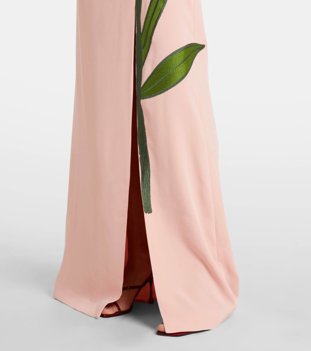 Costarellos Margita floral crêpe corset gown