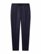De Petrillo - Straight-Leg Wool-Blend Drawstring Trousers - Blue