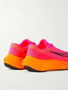 Nike Running - Zoom Fly 5 Rubber-Trimmed Neon Mesh Sneakers - Pink