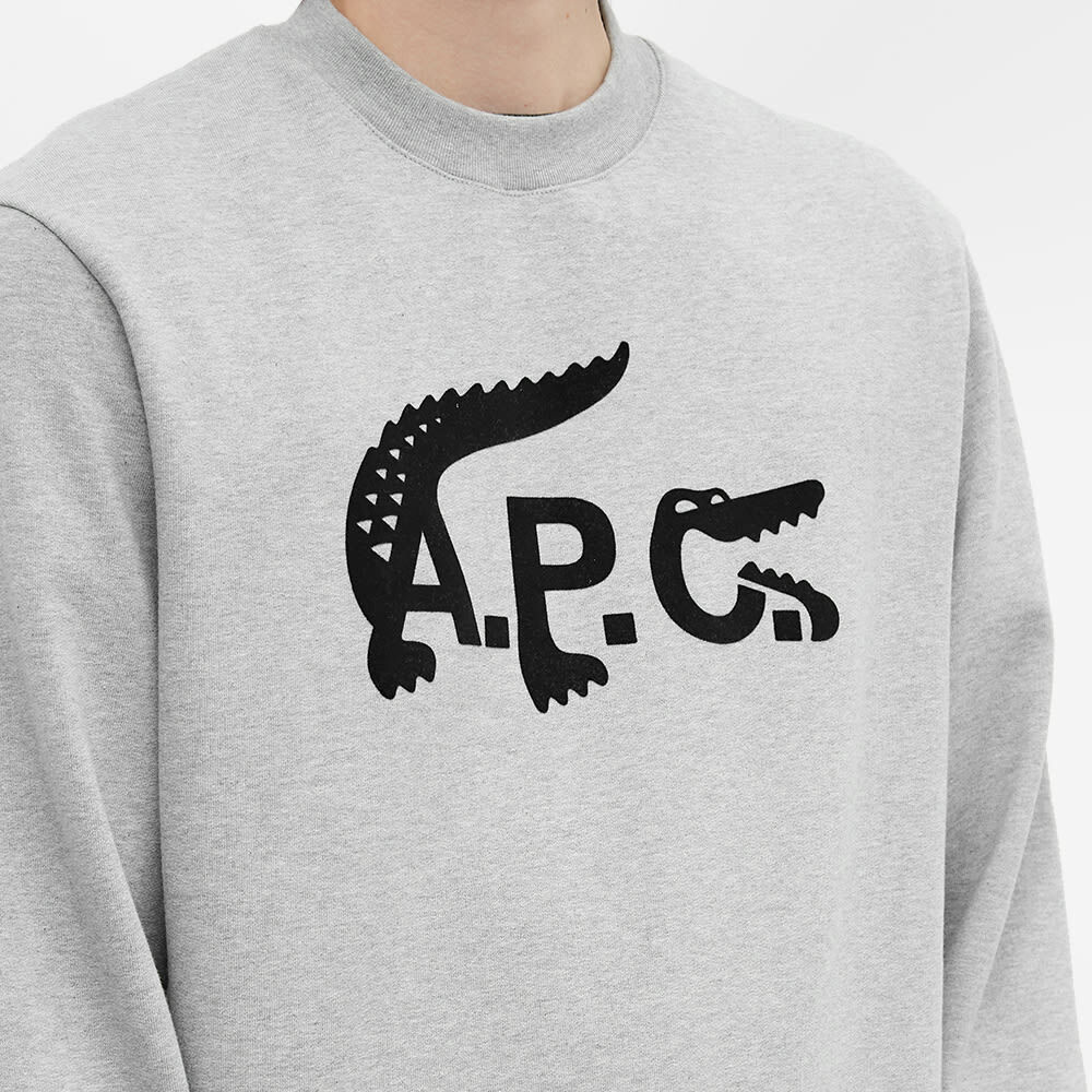 A.P.C. x Lacoste Crew Sweat in Heathered Grey A.P.C.