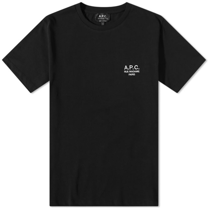 Photo: A.P.C. Men's Raymond Embroidered Logo T-Shirt in Black