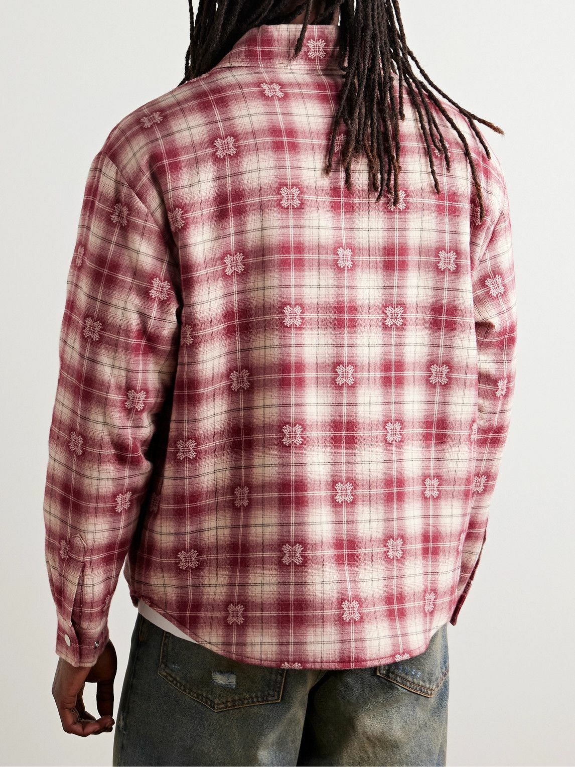 AMIRI - Fleece-Lined Padded Checked Cotton-Jacquard Overshirt