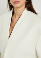 A.W.A.K.E Mode Cropped Woven Tuxedo Jacket White