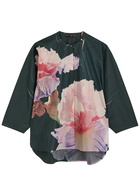 High Printed Satin Blouse Multicoloured 1