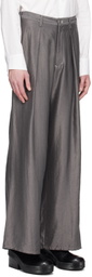 Sulvam Gray Frayed Trim Trousers