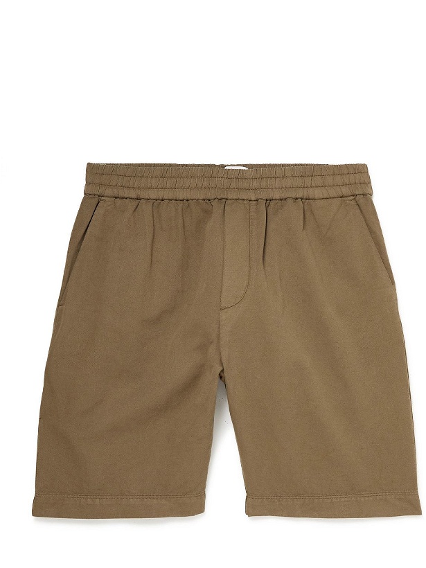 Photo: Sunspel - Straight-Leg Linen and Cotton-Blend Twill Shorts - Brown