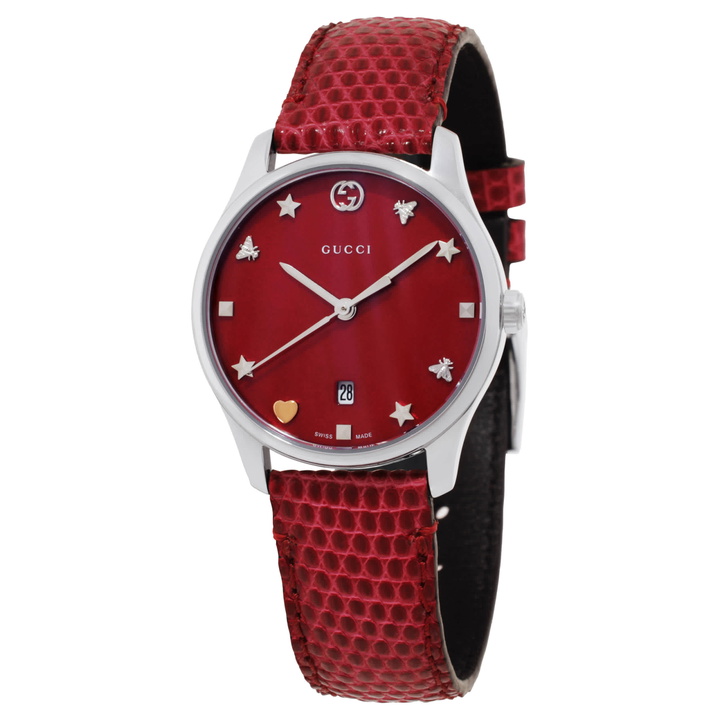 Photo: Gucci Timeless Quartz Red Dial Ladies Watch YA126584A