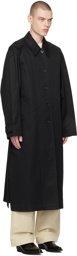 LOW CLASSIC Black Paneled Trench Coat