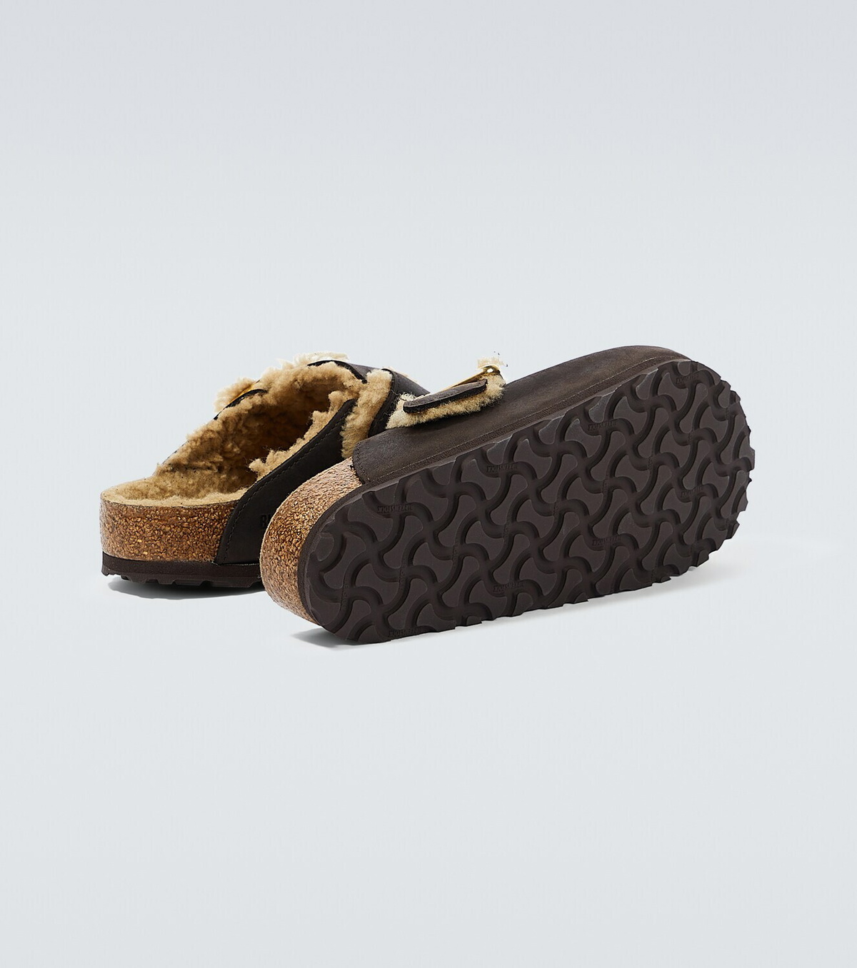 Birkenstock Boston nubuck and shearling clogs
