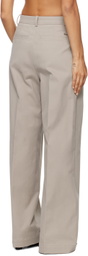 BOSS Gray Cotton Twill Trousers