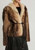 Arma Dina Reversible Shearling and Leather Jacket Light Brown