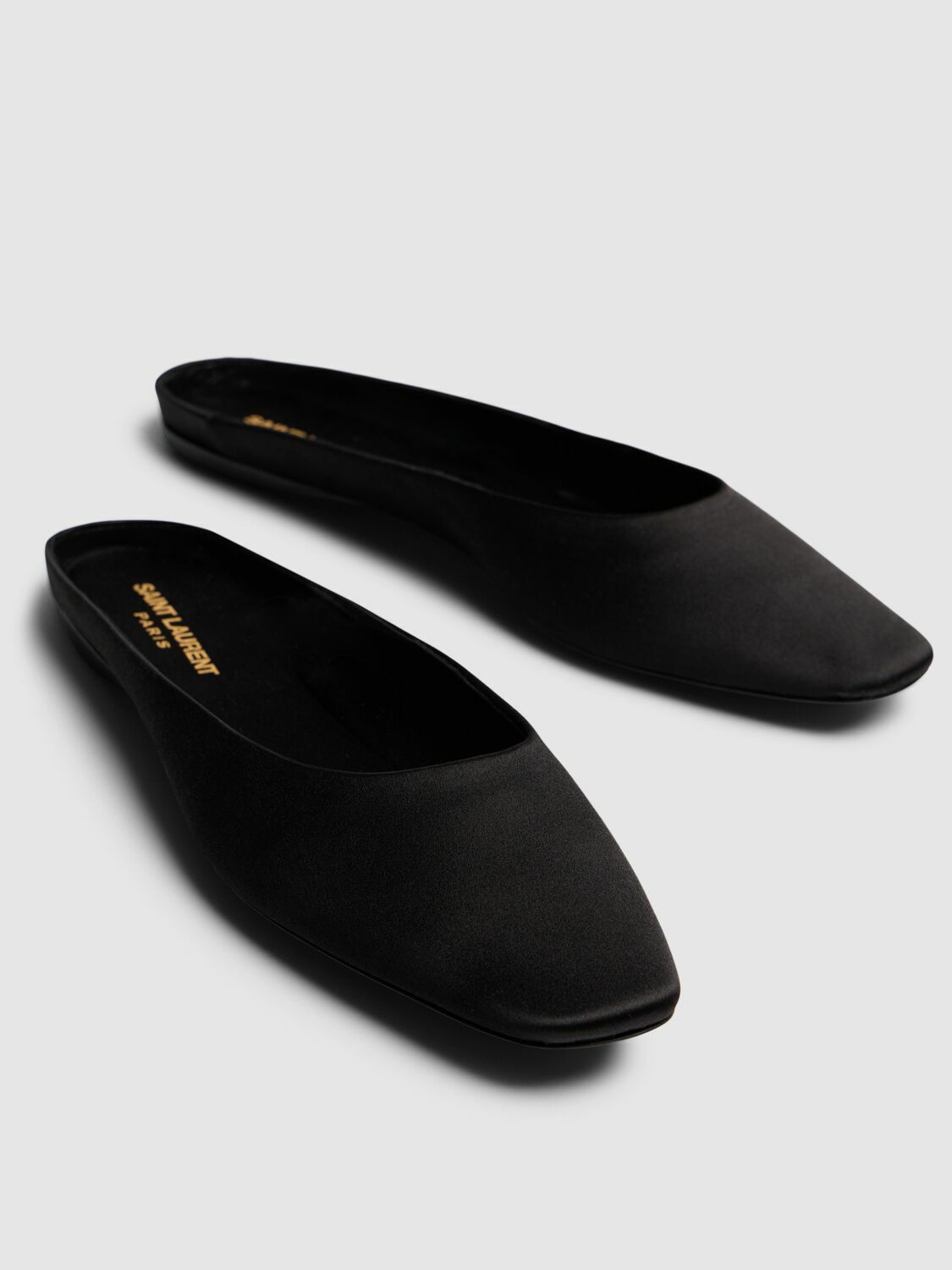 SAINT LAURENT 5mm Lido Satin Crepe Slip-on Flats Saint Laurent