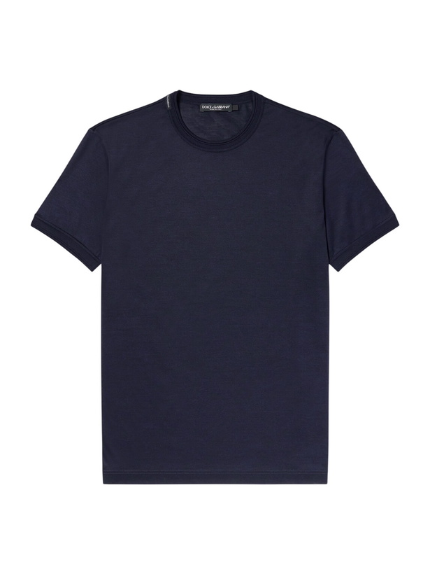 Photo: Dolce&Gabbana - Silk-Jersey T-Shirt - Blue
