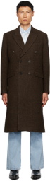 Ernest W. Baker Brown Double-Breasted Coat