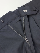 Monitaly - Wide-Leg Pleated Cotton Shorts - Gray