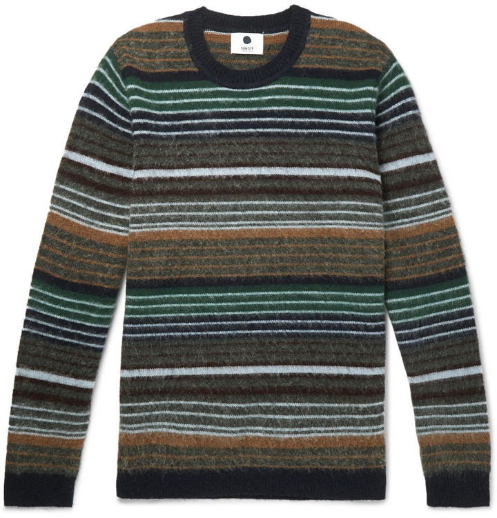 Photo: NN07 - John Striped Brushed Wool Sweater - Men - Multi