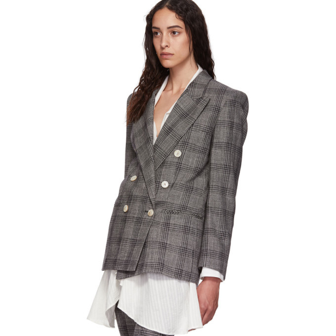 Isabel Marant Black and White Check Dallin Blazer Isabel Marant