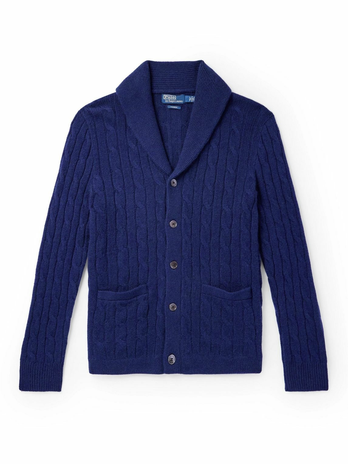 Polo Ralph Lauren - Shawl-Collar Cable-Knit Cashmere Cardigan - Blue ...