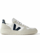 Veja - V-10 Rubber-Trimmed Suede, Alveomesh and Leather Sneakers - White