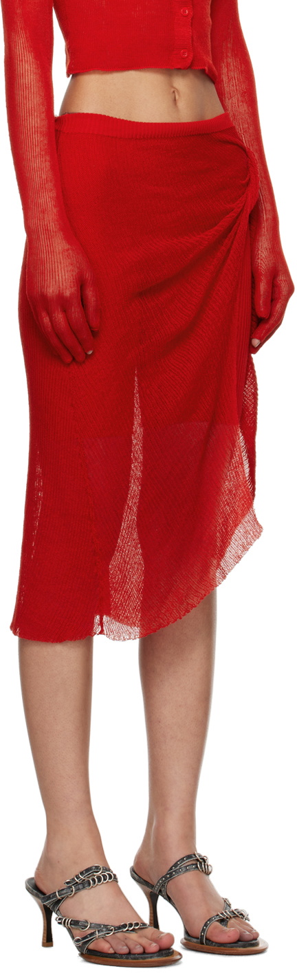 Isa Boulder SSENSE Exclusive Red Wrap Miniskirt