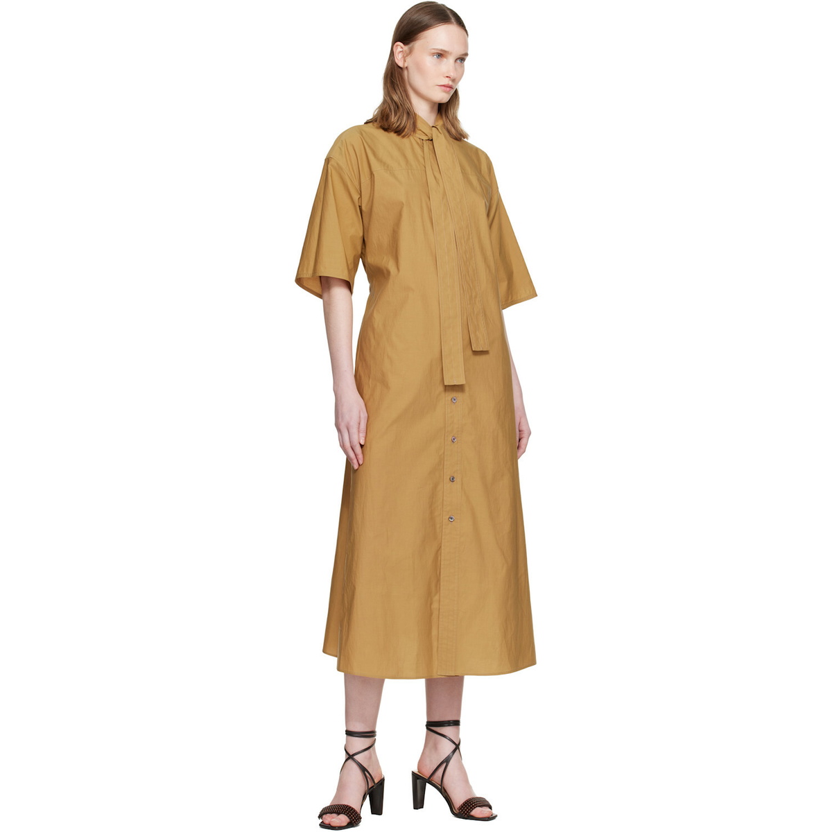 LEMAIRE Tan Reversible Tube Midi Dress