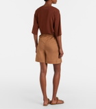 Max Mara Medeola pleated cotton-blend Bermuda shorts