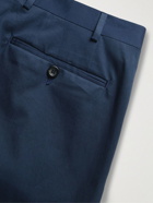 Canali - Kei Slim-Fit Tapered Stretch-Cotton Twill Suit Trousers - Blue