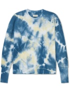 Nicholas Daley - Garment-Dyed Waffle-Knit Cotton-Jersey Sweatshirt - Blue
