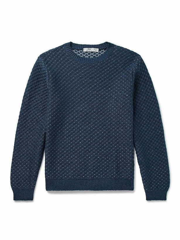 Photo: Inis Meáin - Breac Linen Sweater - Blue
