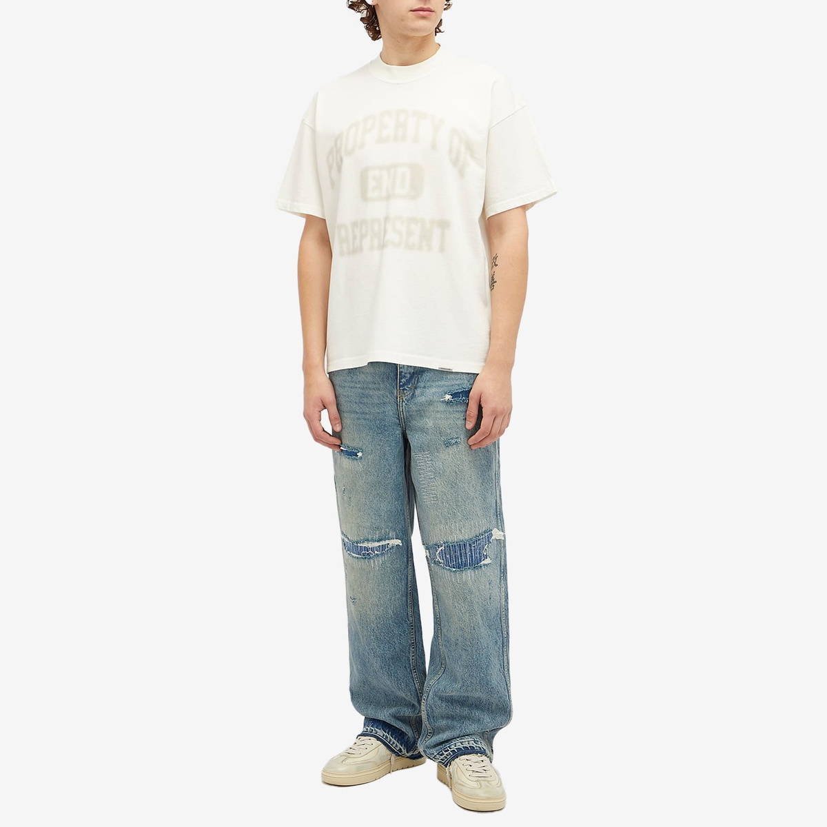 END. x Represent Property Of T-Shirt in Flat White