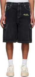 Off-White Black Safari Cargo Denim Shorts