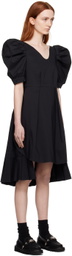 MINJUKIM Black Apron Midi Dress