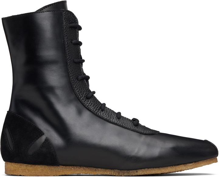 Photo: Stefan Cooke Black Slash Heel Boxer Sneakers