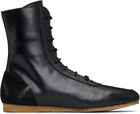 Stefan Cooke Black Slash Heel Boxer Sneakers