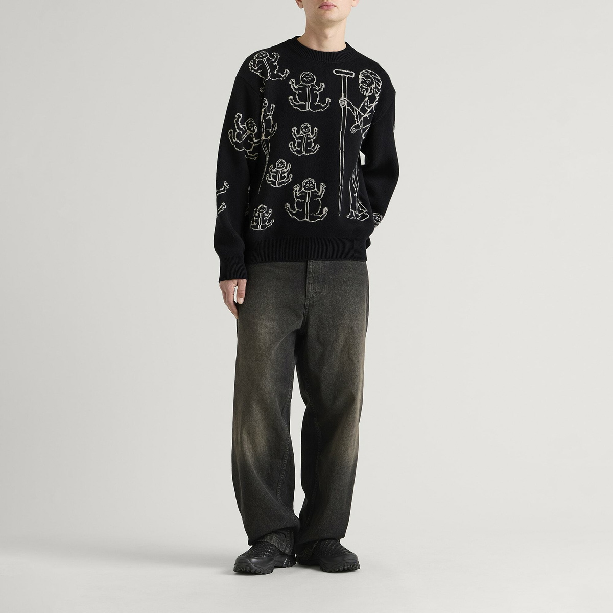 Heresy Men's Frogs! Knit Jumper in Ash