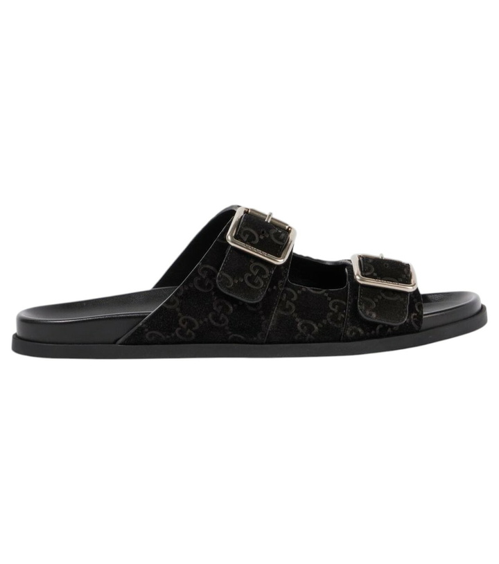 GUCCI - Sideline Monogrammed Canvas Slides - Brown Gucci display picture 2